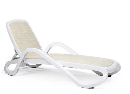 Ležaljka za terasu Alfa Bijela/bež